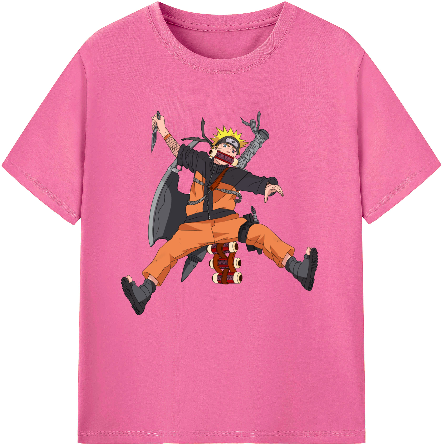 （画像用） NARUTO -ナルト- うずまき ナルト Uzumaki Naruto レディースカジュアルプリントTシャツ（綿100％）